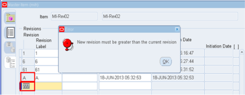 oracle ebs cloud vs oracle ebs item revisions